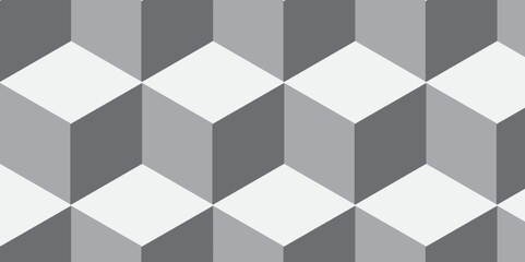 Seamless pattern block cube background. hexagon Cubes mosaic shape vector design. Minimal Abstract black and gray from cubes vector art design. Geometric tiles and mosaic creative stylish