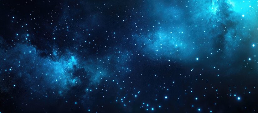 Night sky with blue stars in a 3D cartoon rendering