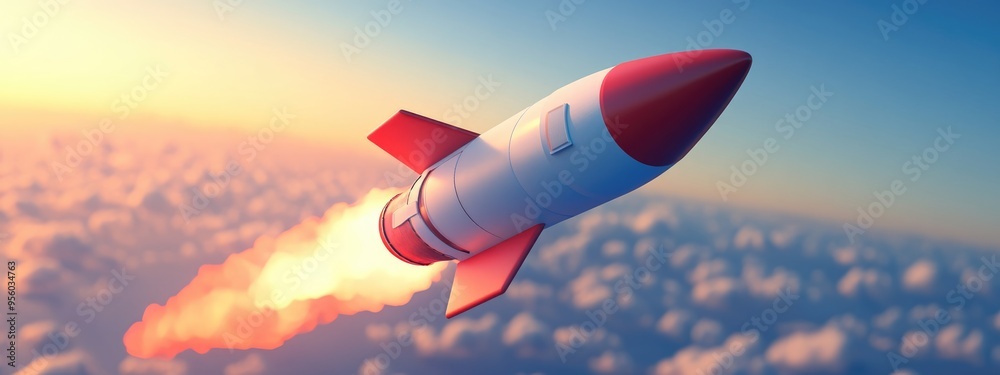 Fototapete orbital class rocket capable of reflight in a 3d cartoon rendering
