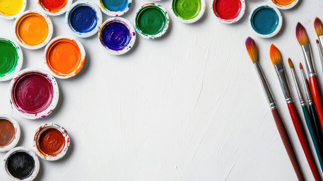 Creative projects with artistic elements and tools, imaginative and engaging tones, space for text