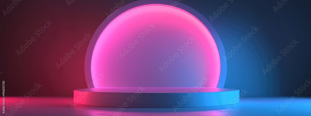 Poster Abstract 3D rendering podium mock up for product display minimal abstract concept geometric showcase background product presentation