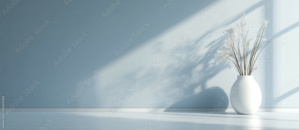 Aufkleber Light blue backdrop with matching floor ideal for product mockup presentation 3D rendering