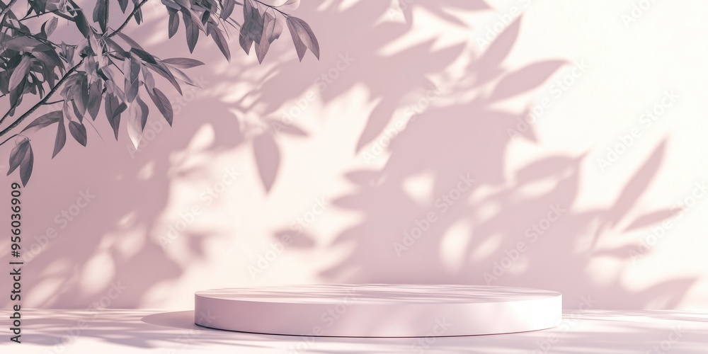 Poster subtle botanical backdrop with shadow play on the surface ideal for framing covers cards or postcard