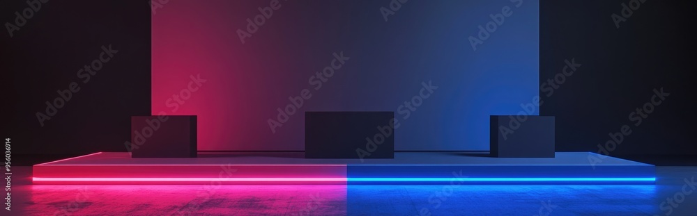 Poster podium winners showcasing business concepts illustrated on a gray background 3d rendering
