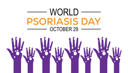 Fototapeta premium World Psoriasis Day is observed every year on October. Medical Healthcare Awareness concept. background, placard, banner template Vector illustration design.