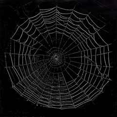 Obraz premium A spider web with dew drops.