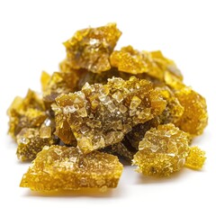 Close-Up of Cannabis THC CBD Extract Concentrate, Hemp Distillate Oil Budder Sauce Terpenes Isolated on White Background, Pure Organic Detail Macro for Marketing Business Online Shop