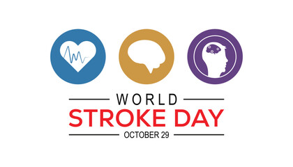 World Stroke Day is observed every year on October. Medical Healthcare Awareness concept. background, placard, banner template Vector illustration design.