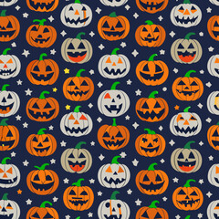 Halloween-Themed Pumpkin Pattern for Print-on-Demand T-Shirts and Seasonal Apparel