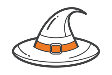 Happy Halloween Hat line art vector art illustration isolated on white background
