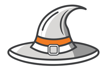 Happy Halloween Hat line art vector art illustration isolated on white background