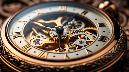 a close up of a watch on wooden table.