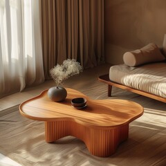 Organic Coffee Table in Minimalist Interior