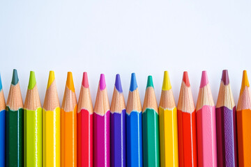 Fototapeta premium color pencils isolated on white background