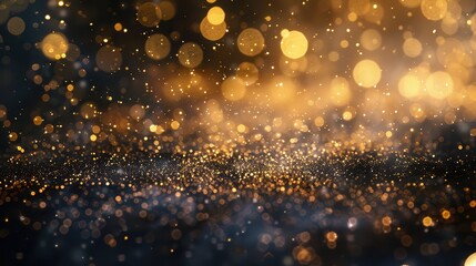 Obraz premium golden bokeh blurred light abstract background magic concept