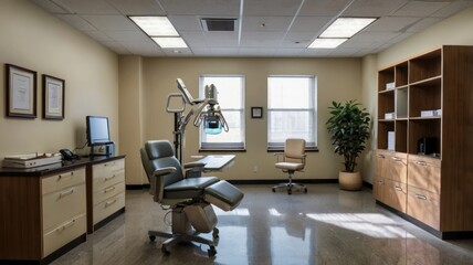 classic doctors office with a desk