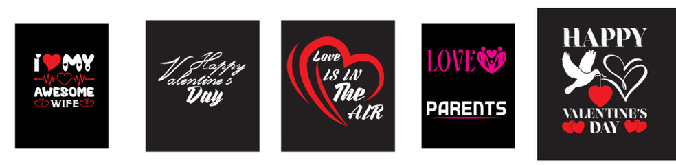Creative Valentines Tshirt Bundle Trendy Retro Style Illustration, Phrases Bundle Vector Illustration for Logo, Announcement, T-Shirt Design
