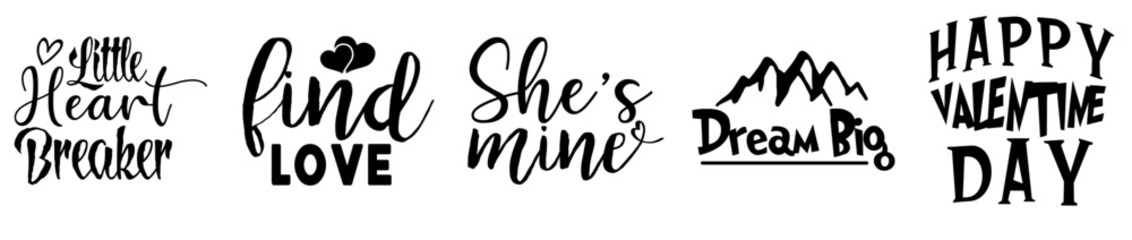 Decorative Valentines Design Bundle Quotes, Invitation Collection Vector Illustration for Advertising, Presentation, Printing Press