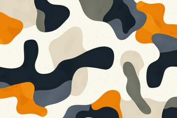 Abstract Pattern with Curved Shapes in Warm and Cool Tones