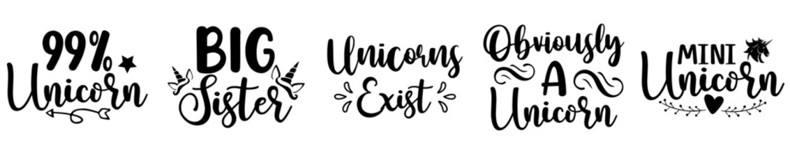 Creative Unicorn Design Bundle Labels And Badges, Trendy Retro Style Illustration Collection Vector Illustration for T-Shirt Design, Flyer, Label