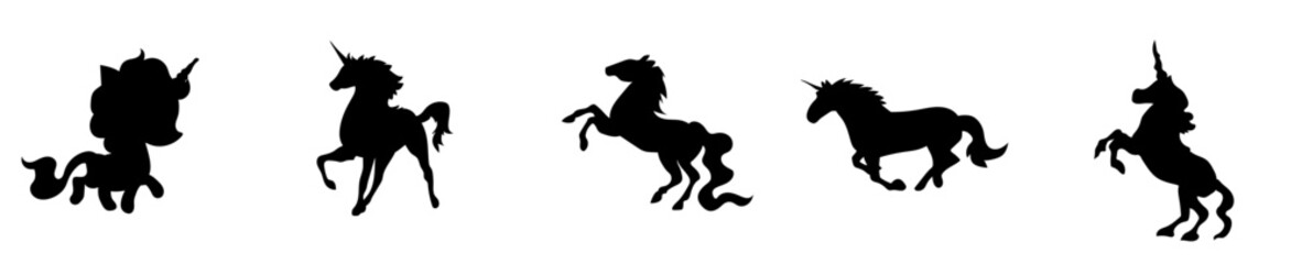 Simple Unicorn Bundle Unicorn Face Labels And Badges, Hand Lettering Pack Vector Illustration for Wrapping Paper, Presentation, Holiday Cards