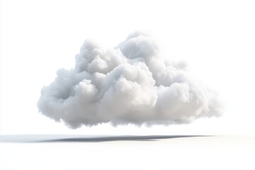 A fluffy white cloud floating against a bright background.