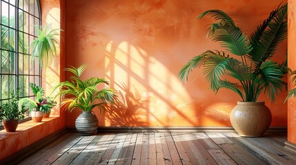 Obraz premium An empty living room with minimalist interior design