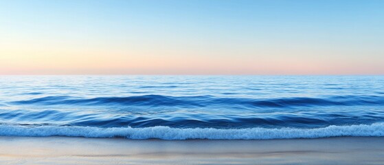 Obraz premium Panorama of sea waves on the background of dawn