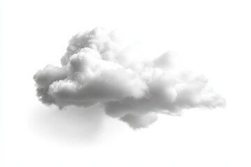 A fluffy white cloud floating against a plain background.