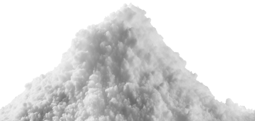 Close Up To a Pile of white snow PNG isolated on white and transparent background - fresh snowdrift mound winter snow powdery accumulation frosty pile
