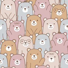 cute bear seamless pattern design for background, wallpaper, carpet, textile design, fabric, blanket, blanket for kids, card, wrapping paper , notebook , diary cover, tile design, decoration and etc.