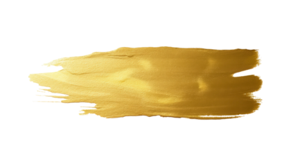 Gold paint brush stroke on white background. Ideal for luxury branding, artistic designs, elegant invitations, and creative graphic projects