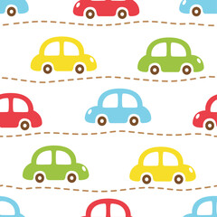 cute car  seamless pattern design for background, wallpaper, textile design, fabric, carpet, blanket, blanket for kids, card, wrapping paper, notebook, diary cover, decoration and etc.