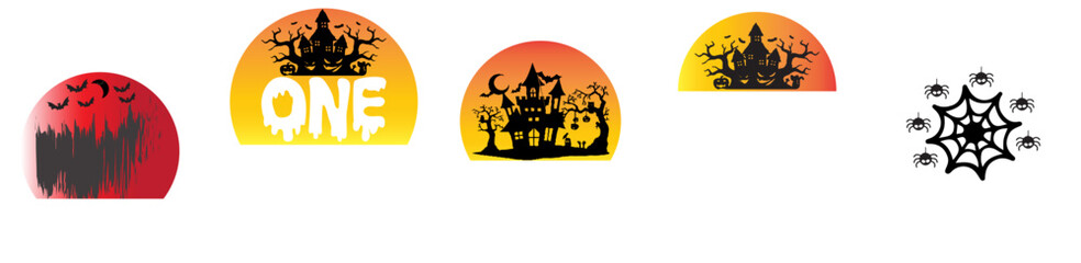 Classic Halloween Tshirt Design Bundle Quotes, Labels And Badges Set Vector Illustration for Infographic, Social Media Post, Icon