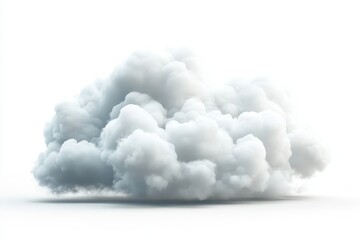 A fluffy, white cloud against a bright background.