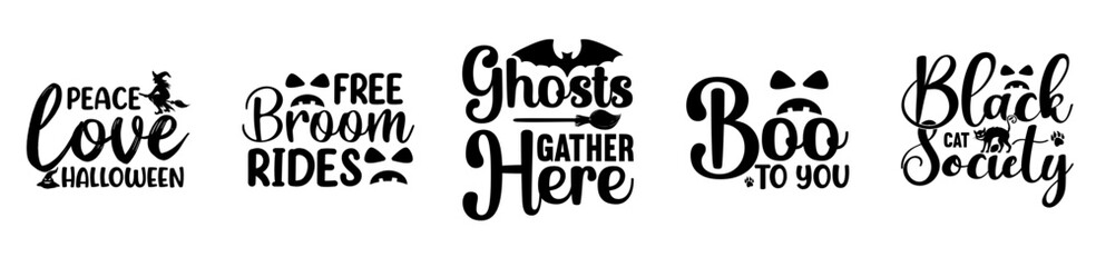 Fototapeta premium Colourful Halloween Bundle Labels And Badges, Invitation Pack Vector Illustration for Wrapping Paper, Announcement, Sticker