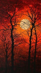 Naklejka premium As the sun dips below the horizon casting its final