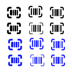 Bar code icon. Qr code sign vector icon set on white background.
