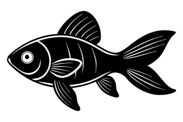Goldfish silhouette isolated on a white background