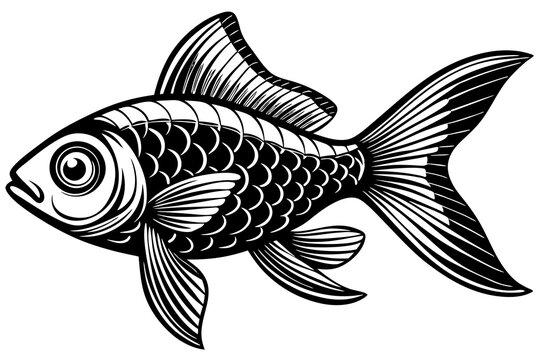 recommend clip art: Goldfish silhouette isolated on a white background