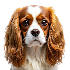 Naklejka premium Cavalier King Charles spaniel portrait isolated on transparent background