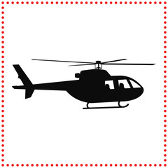 Detailed Helicopter Silhouette Vector   Ideal for Engineering Designs