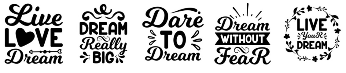 Classic Dream Design Bundle Labels And Badges, Inscriptions Collection Vector Illustration for Vouchers, Postcard, Banner