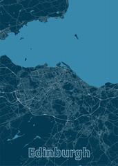Edinburgh, United Kingdom artistic blueprint map