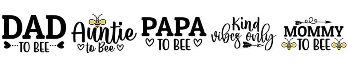 Modern Bee Bundle Trendy Retro Style Illustration, Invitation Set Vector Illustration for Poster, Label, Brochure