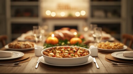 Thanksgiving dinner table