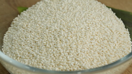Close-Up of Uncooked Glutinous Rice Grains
