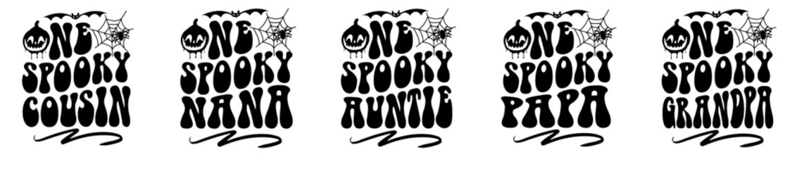 Simple Retro Halloween Bundle Calligraphy, Typography Collection Vector Illustration for Label, Logo, Advertising