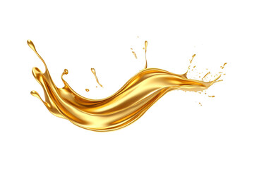 Fototapeta premium Golden liquid flowing and splashing, ideal for beverage or luxury product advertising, cosmetic marketing, or abstract design projects