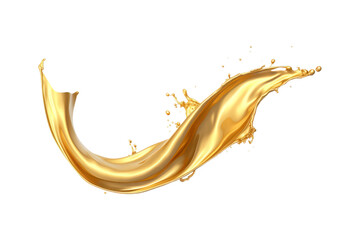 Golden liquid flowing and splashing, ideal for beverage or luxury product advertising, cosmetic marketing, or abstract design projects